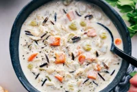 Simple 5 Ingredient Creamy Chicken Wild Rice Soup