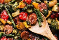 One Pan Sausage and Veggie Dinner
