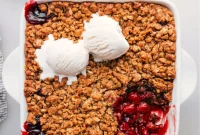 Sweet Cherry Crumble Bake