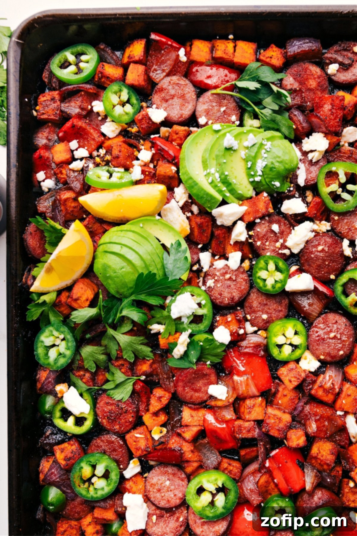 Sheet Pan Hot Honey Sausage and Roasted Vegetables 1 featured 225941