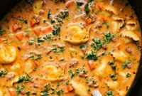 Easy Slow Cooker Tortellini Soup