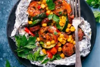 Garlic Butter Shrimp Foil Packs