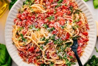 Fresh Tomato and Basil Bruschetta Pasta