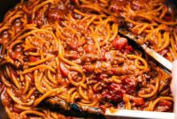 Easy One Pot Taco Spaghetti