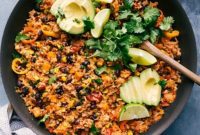 Quick One Pan Sweet Potato Burrito Bowls