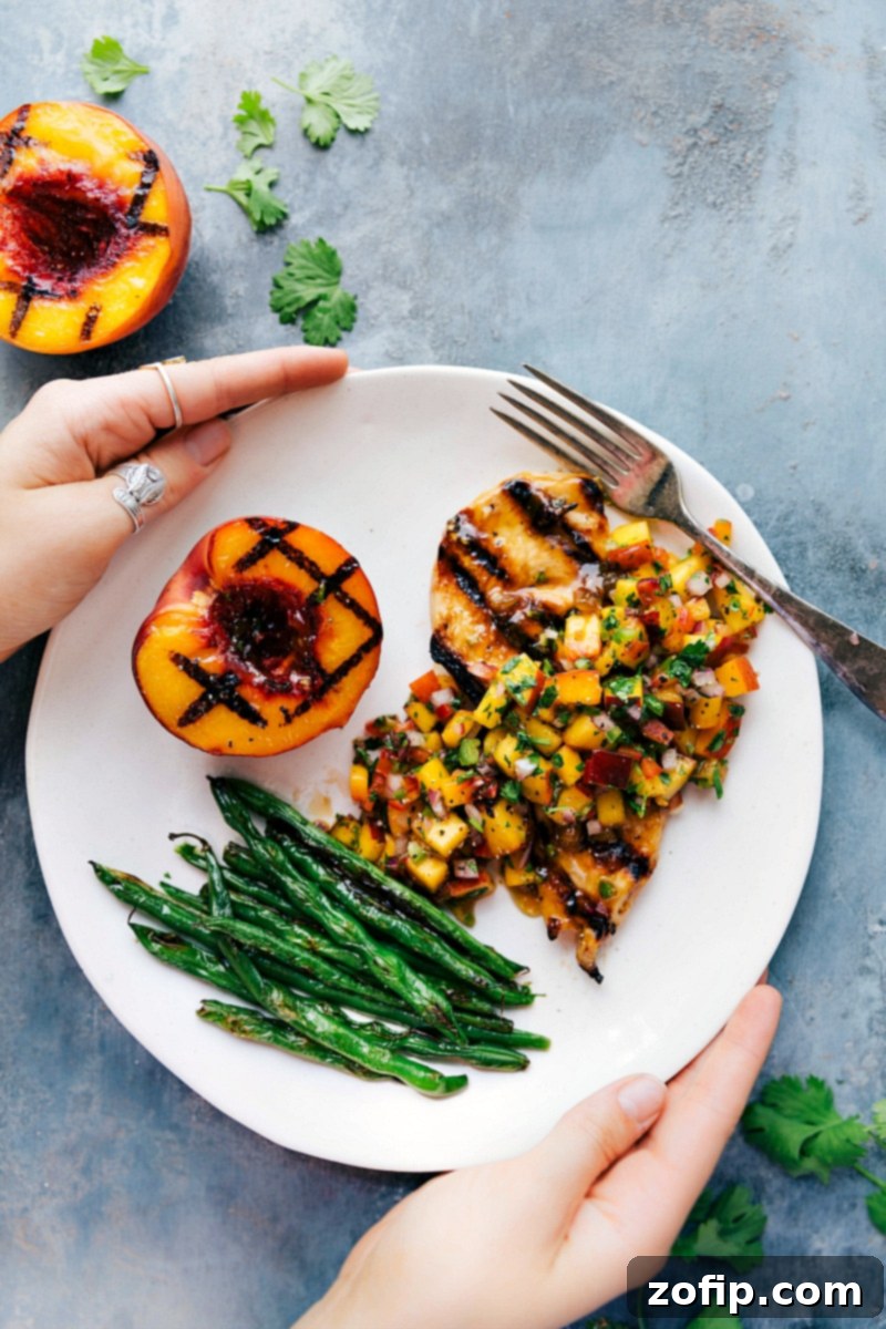 Sweet and Savory Peach Salsa Chicken 1 featured 61565