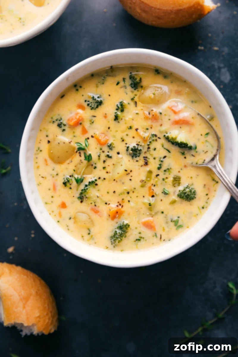 Creamy Potato Broccoli Cheese Soup 1 featured 88664