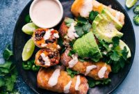 Crispy Air Fried Sweet Potato Black Bean Egg Rolls