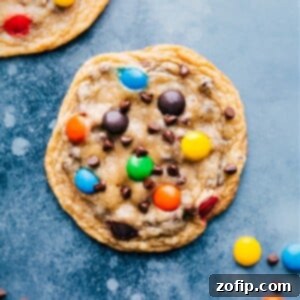 Bakery-style M&M Cookies with crispy edges and a soft, chewy center