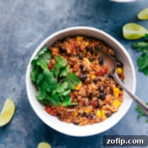 Crockpot quinoa chili topped with fresh cilantro ready to eat.