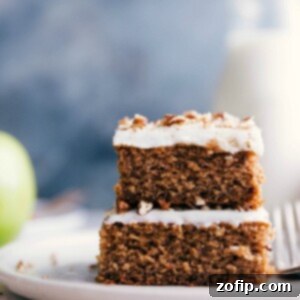 Sweet Spiced Applesauce Cake 3 Two slices of delectable applesauce cake stacked and ready to be savored.