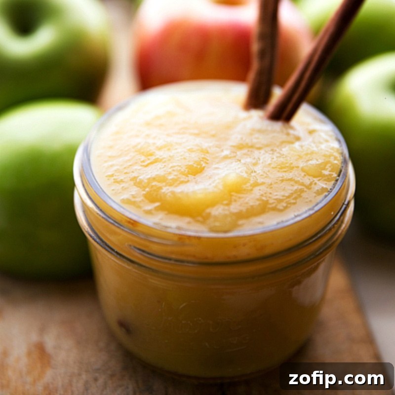 High-Quality Unsweetened Applesauce for Baking A container of fresh, unsweetened applesauce, essential for a moist and flavorful applesauce cake.