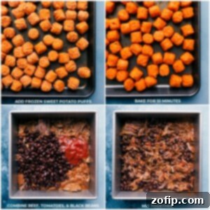 Sweet potato puffs spread on a sheet pan for roasting
