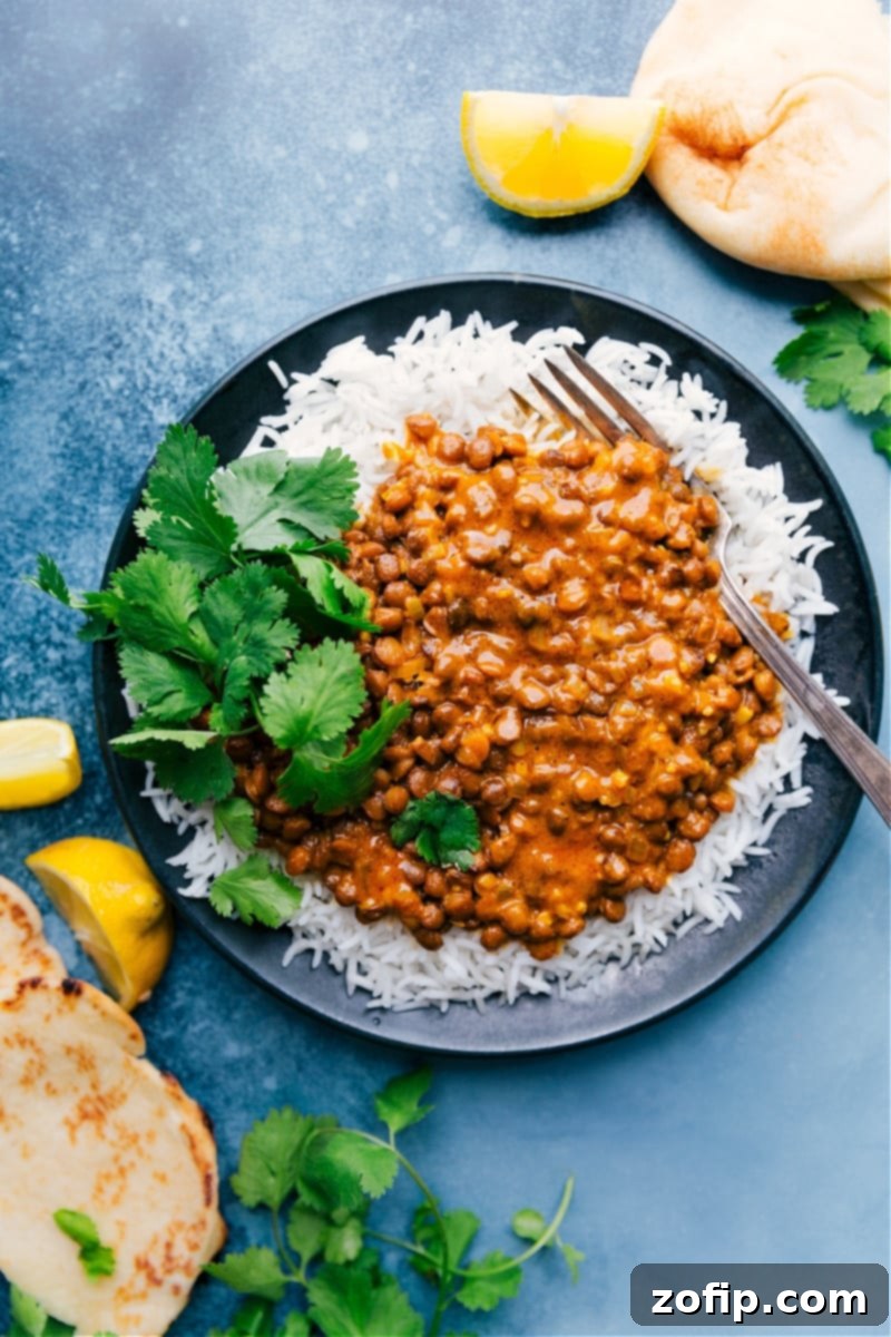 Delicious Coconut Curry Lentils, a quick and easy weeknight meal ready in 20 minutes