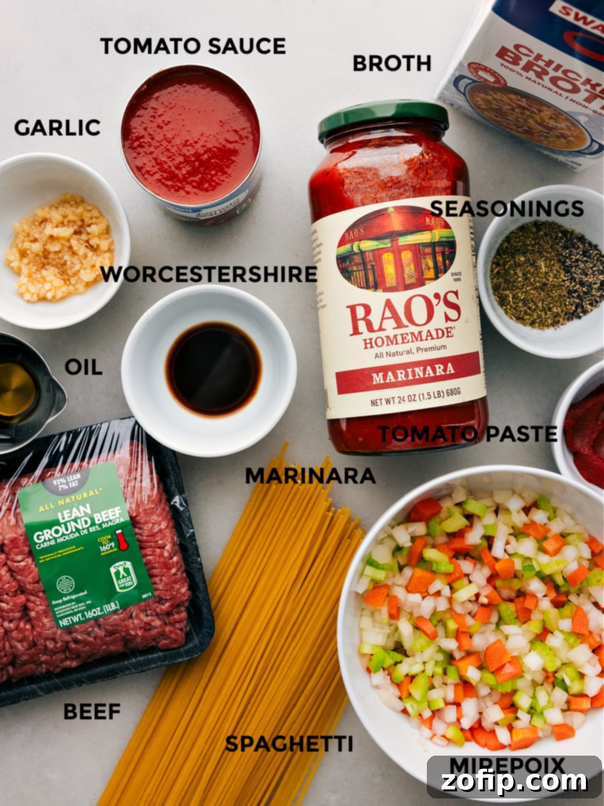 Our Favorite One Pot Spaghetti Ingredients All the fresh ingredients laid out, ready for making One Pot Spaghetti.