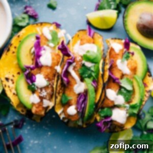 Final presentation of Fish Stick Tacos with fresh toppings