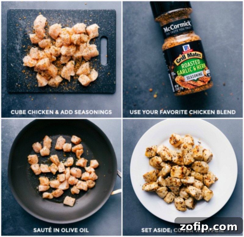 The meat being prepped, seasoned, and cooked.