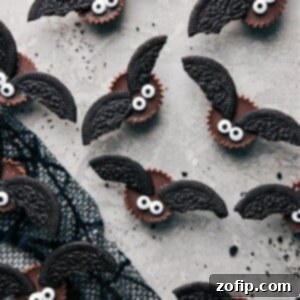 A plate of freshly made Halloween Bat Treats.