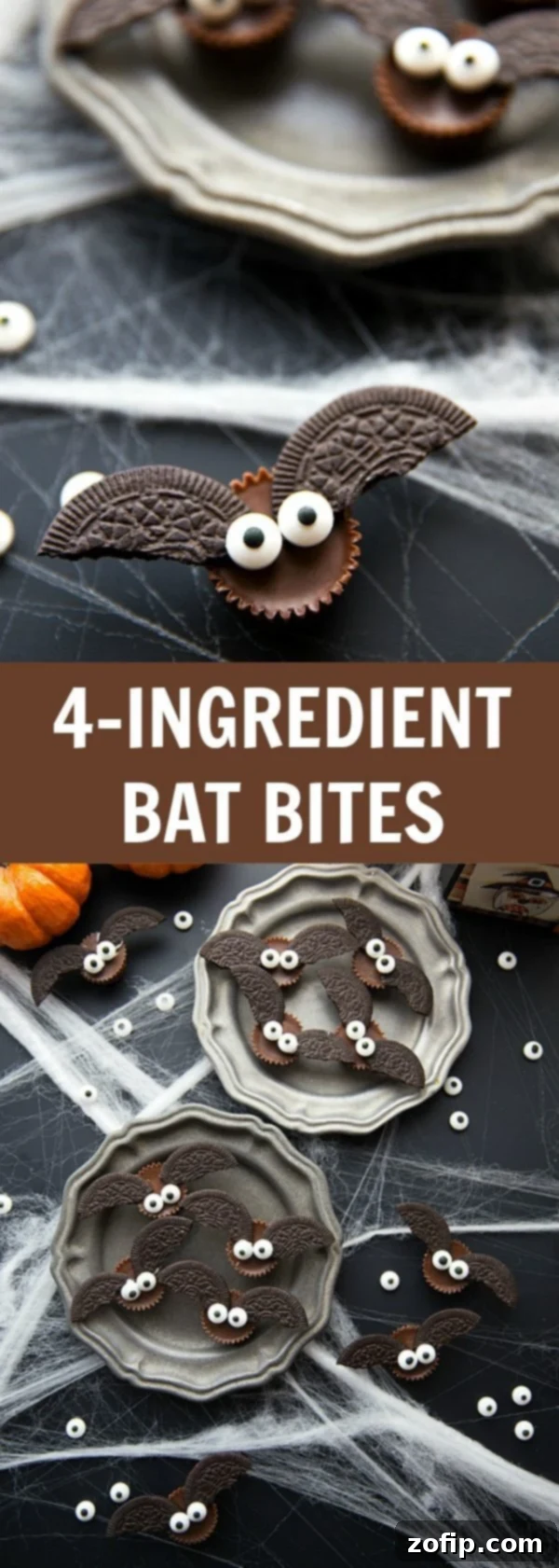 Hidden image for Pinterest or other social sharing of Halloween Bat Treats.