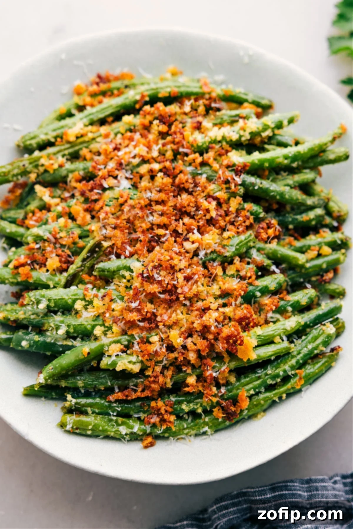 The Best Side Dish: Roasted Green Beans Freshly roasted green beans, hot out of the oven, piled high and ready to be enjoyed as a delicious side dish.