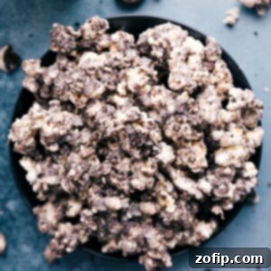 Final image of Oreo Popcorn in a bowl