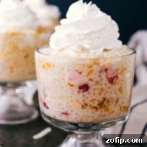 Finished Frog Eye Salad with marshmallows and coconut