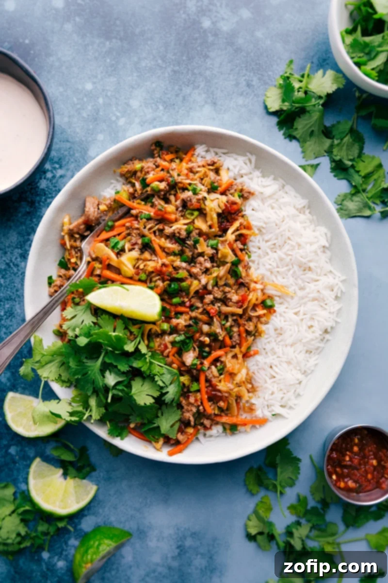 Overhead image of the Ground Turkey Bowls showcasing vibrant colors and textures