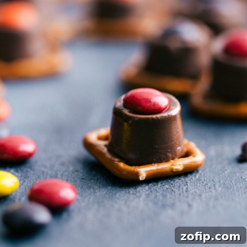 Delicious and Adorable Caramel Thanksgiving Pretzels Delicious and adorable caramel Thanksgiving pretzels, making a perfect, easy-to-prepare snack for the holiday season.