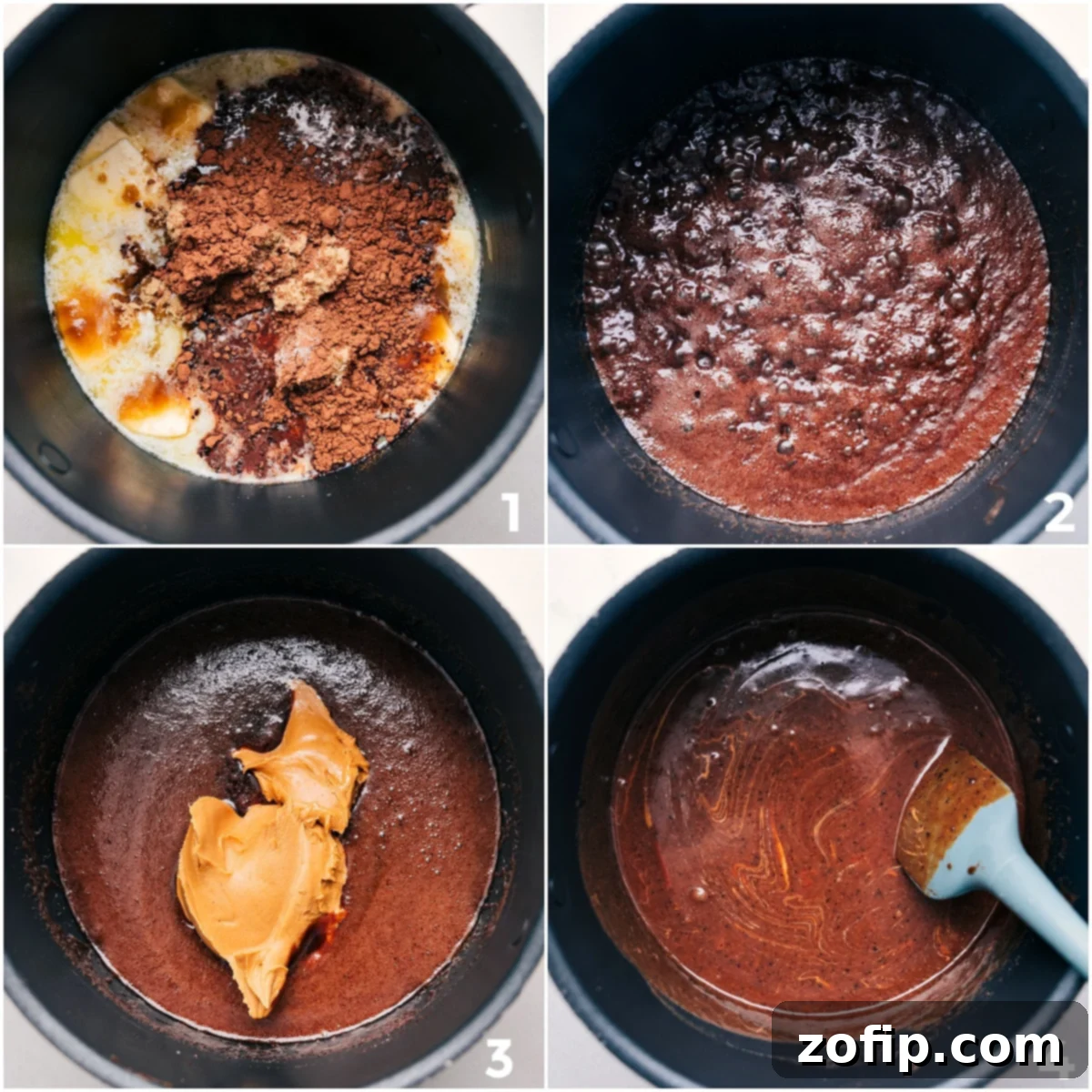 How To Make No Bake Cookies The initial ingredients for no bake cookies - butter, milk, sugars, salt, and cocoa - melting together in a saucepan on low heat, stirred frequently.