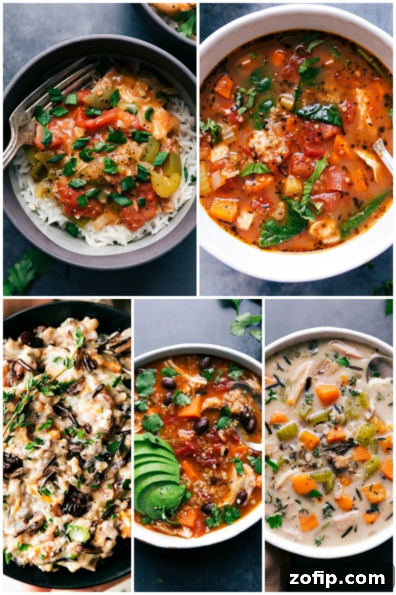 30 Effortless Slow Cooker Meals 3 Collage of easy slow cooker chicken recipes