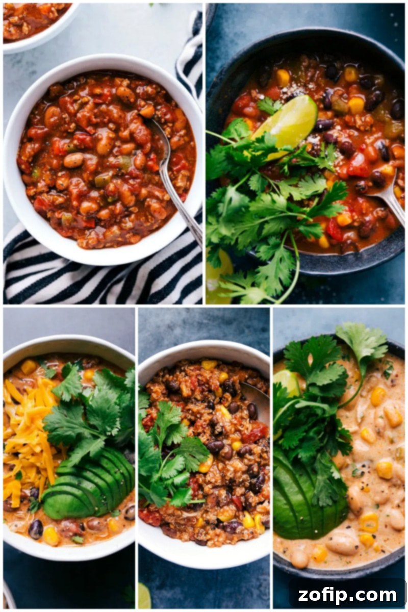 30 Effortless Slow Cooker Meals 4 Collage of diverse slow cooker chili recipes