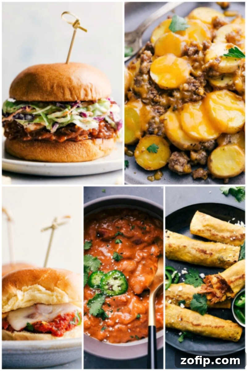 30 Effortless Slow Cooker Meals 5 Collage of incredibly easy crockpot recipes