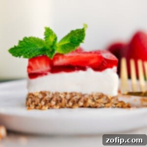 Sweet & Salty Strawberry Pretzel Delight 3 A serving of Strawberry Pretzel Salad on a plate.