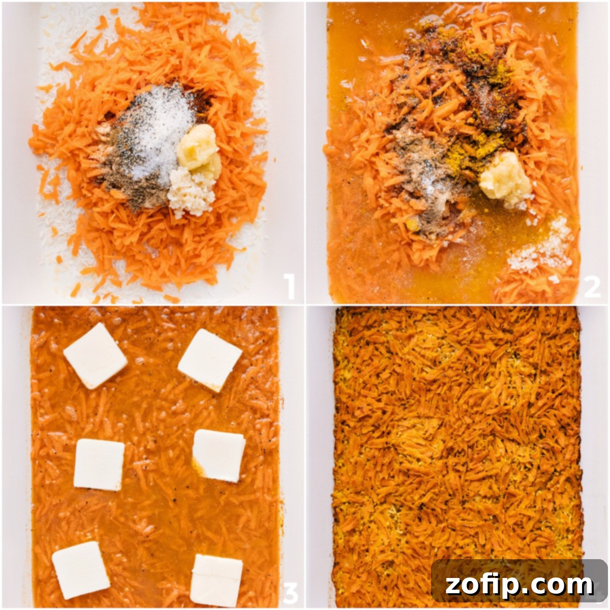 Step-by-Step Assembly of Delicious, Fluffy Curry Rice All ingredients for the one-pan curry rice recipe being mixed together in a 9x13 baking dish before baking, showing the vibrant colors and ready-to-cook stage.