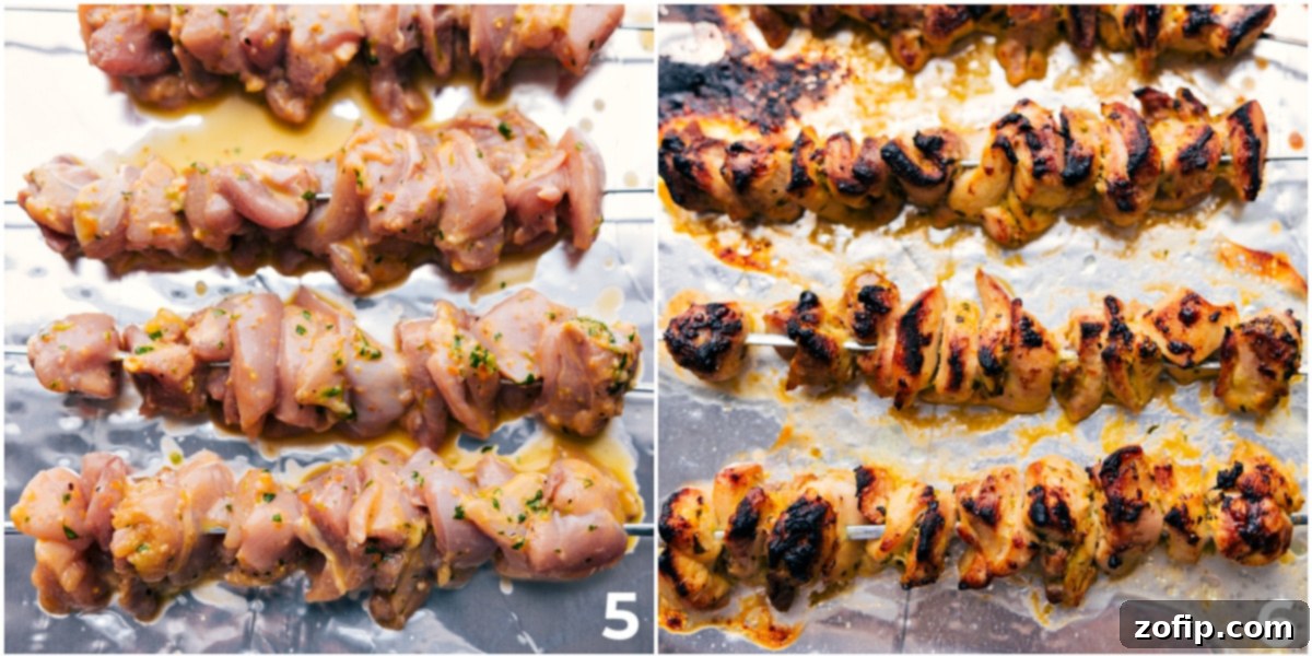 Oven-roasted citrus chicken skewers, perfectly golden and tender, arranged on a baking sheet, ready to be served.