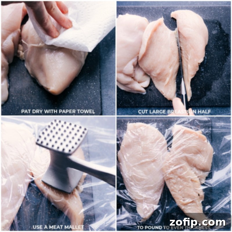 Process shots of chicken being prepped and marinated for Moroccan Chicken