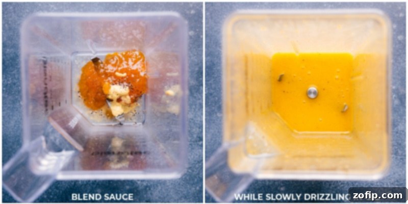 Process shots of the apricot finishing glaze sauce being made