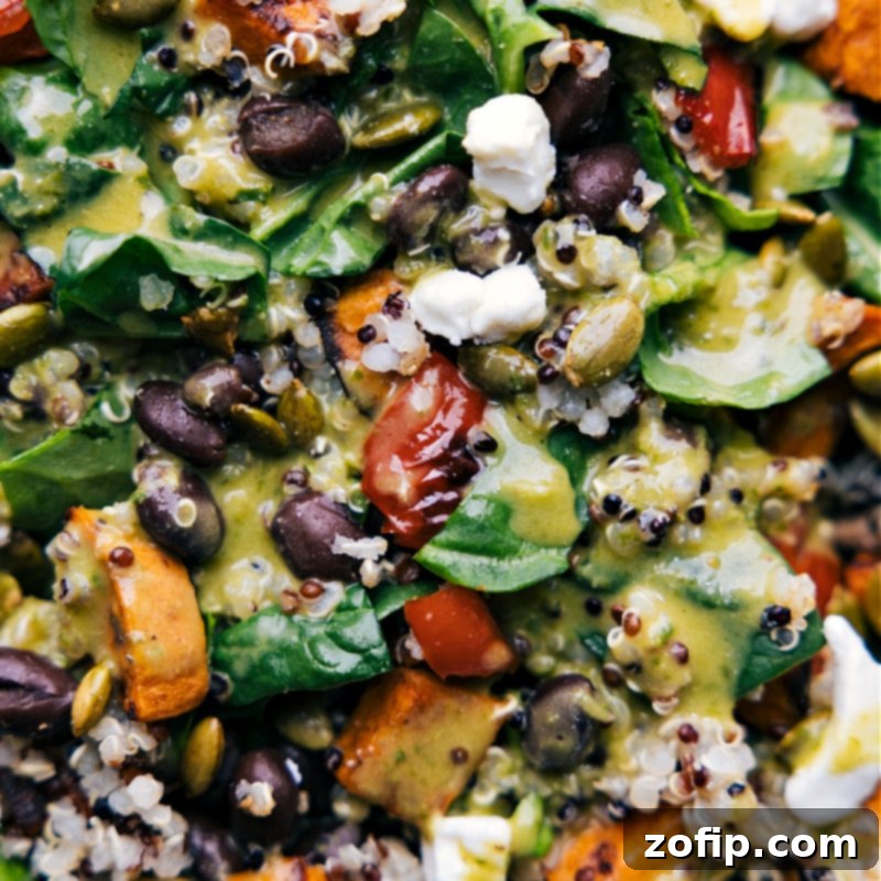 Delicious Quinoa Salad Ready to Serve A beautifully presented, dressed Quinoa Salad ready to be enjoyed, showcasing all the colorful ingredients.