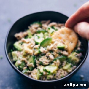 Mayo-Free Tuna Salad 4 A close-up shot of the finished Tuna Salad NO Mayo in a serving bowl.