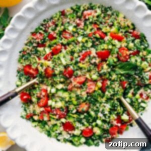 Tabouli (Tabbouleh) salad in a bowl with fresh ingredients
