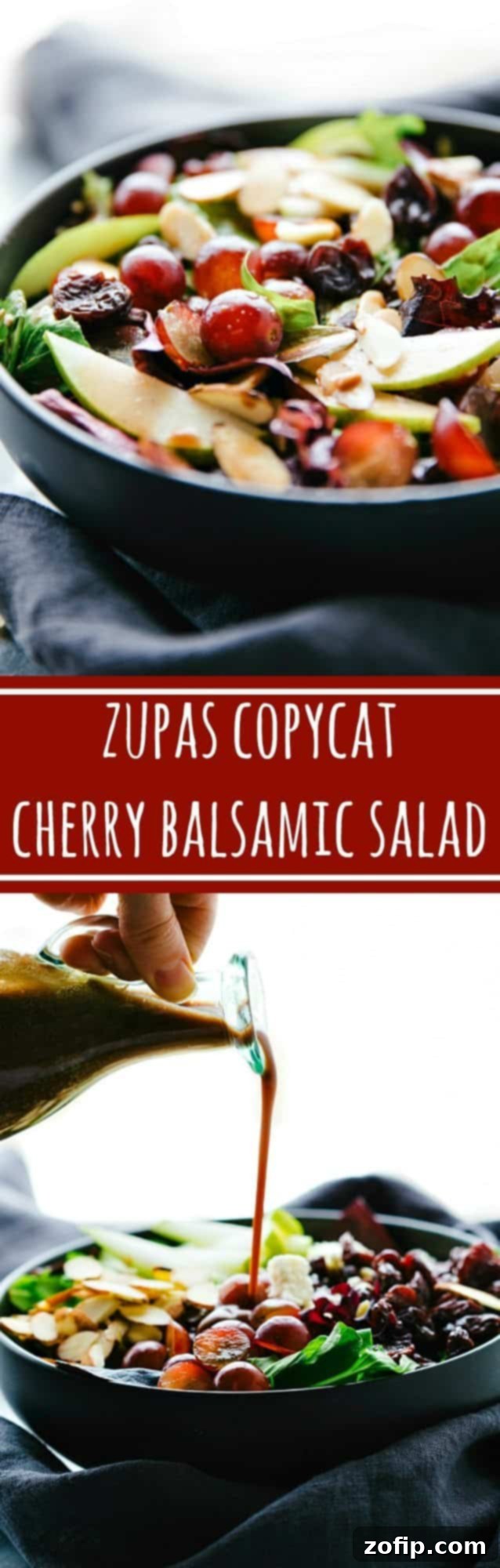 Vibrant Cherry Balsamic Vinaigrette 3 The easiest blender cherry balsamic dressing on a simple Zupas copycat salad!