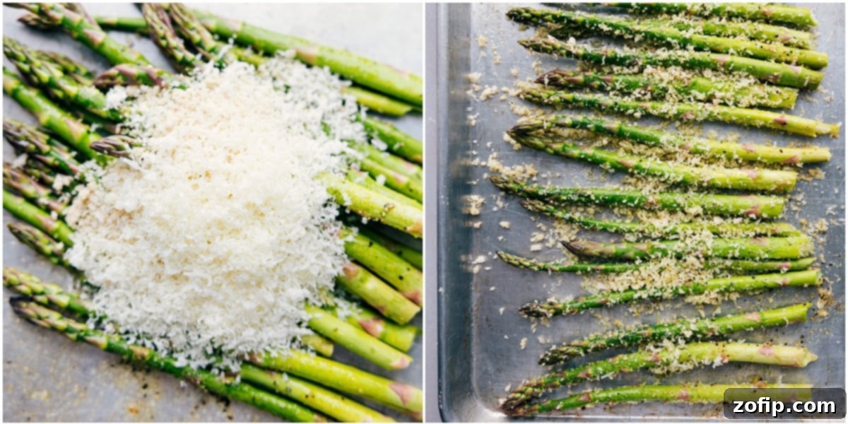 Favorite Roasted Asparagus Parmesan and breadcrumbs being added to the dish for a different variation option.