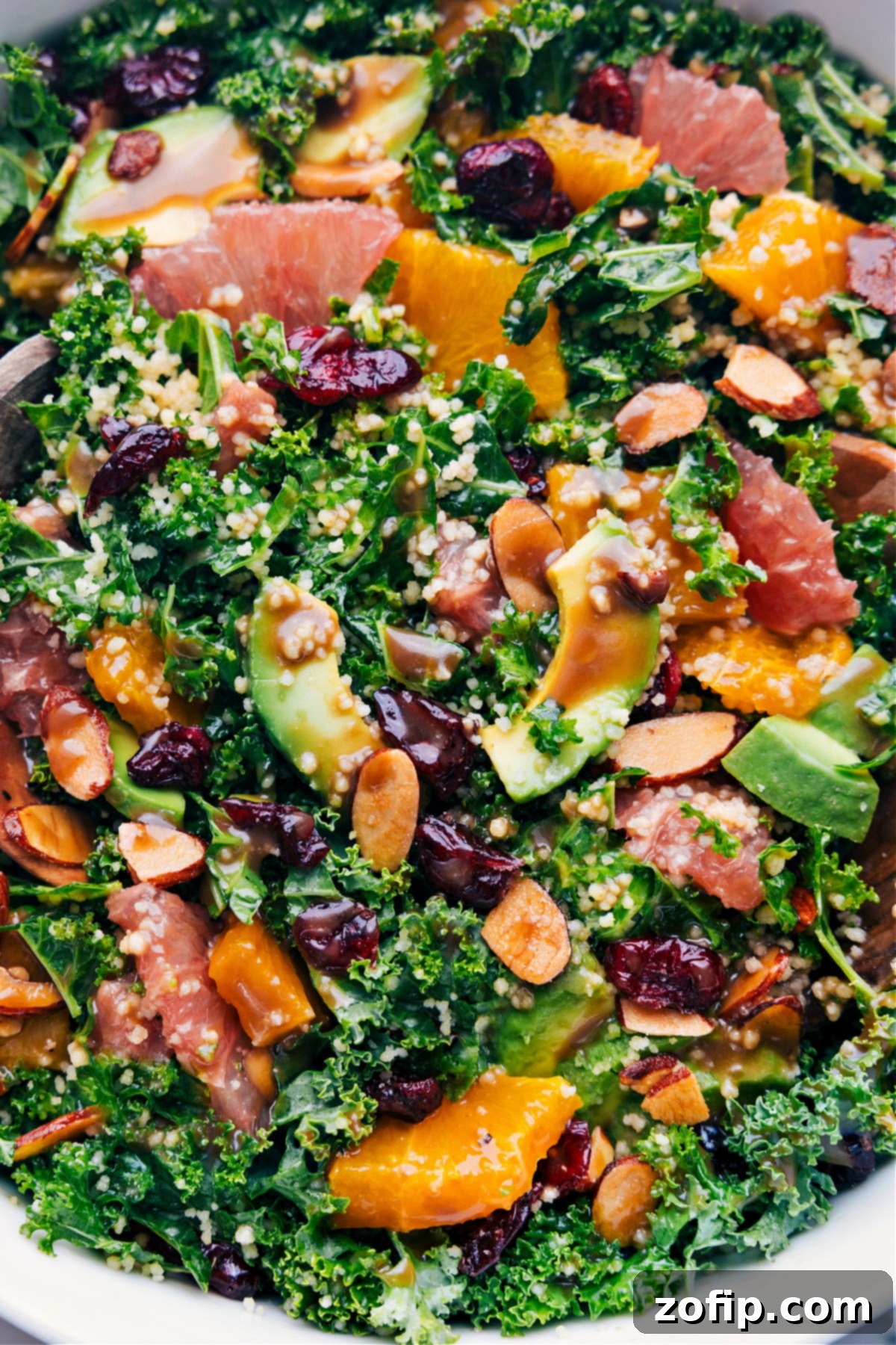 The fully assembled and dressed Grapefruit Salad, presented beautifully in a bowl, ready to be enjoyed.