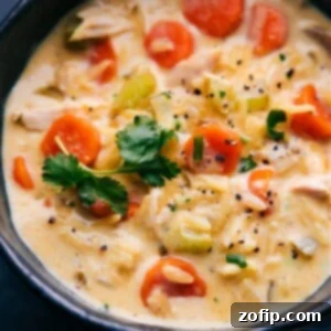 Hearty Curried Chicken and Rice Soup 3 Close-up of a bowl of Chicken Curry Rice Soup