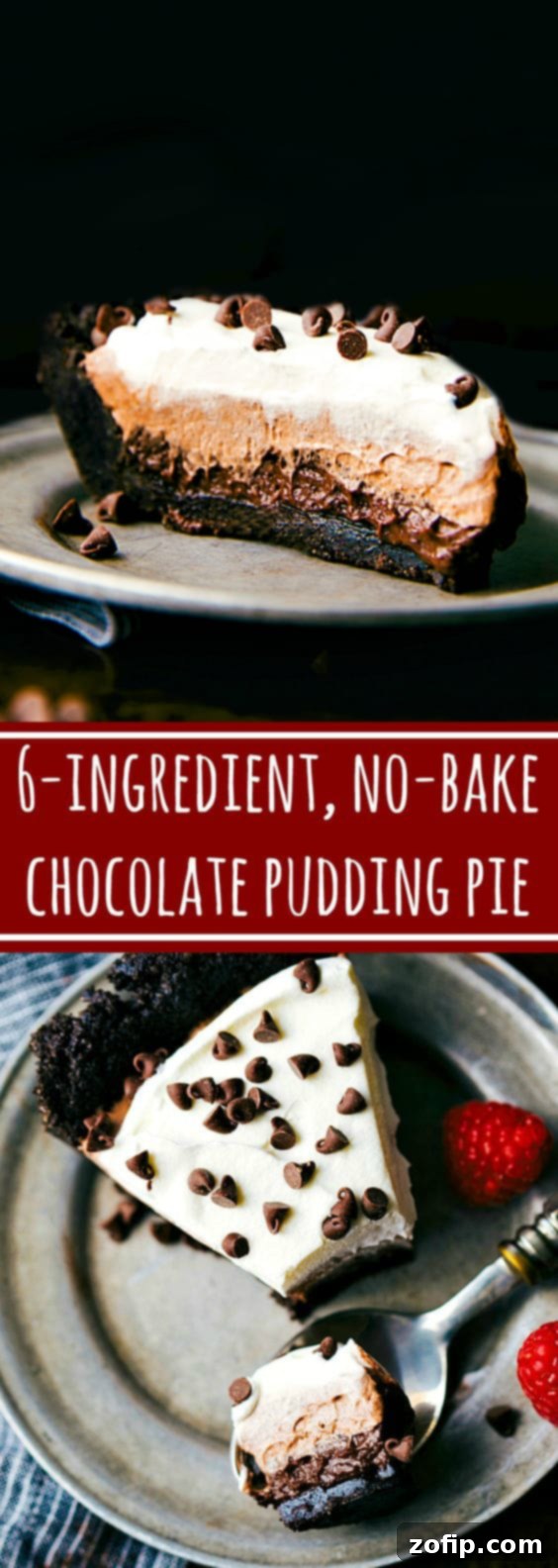 Velvety Chocolate Cloud Pie 2 The BEST and easiest dessert! 6-ingredient NO BAKE Chocolate Pudding Pie. Impressive looking, little effort