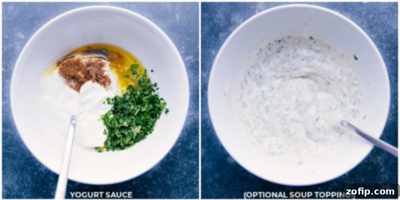 making yogurt-mint sauce making yogurt-mint sauce