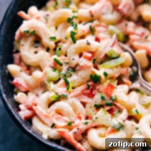 Delicious Macaroni Salad in a serving bowl