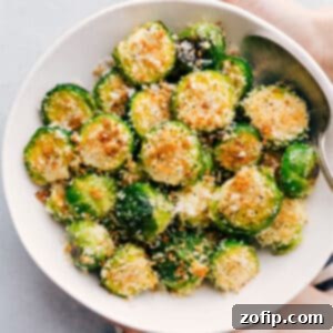 A dish of beautifully roasted Brussels sprouts.