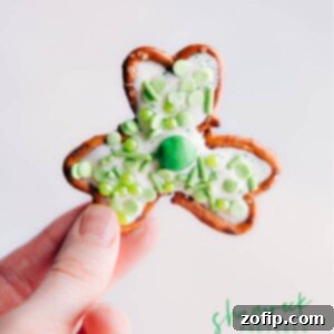 Lucky Pretzel Clovers 6 A freshly made Pretzel Shamrock on a plate, ready to be enjoyed.