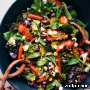 Roasted carrot salad in a bowl ready to be served.